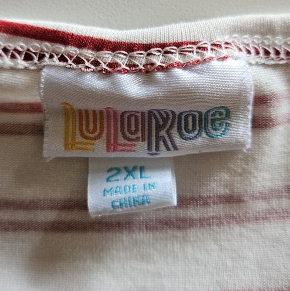 Lularoe Striped Short Sleeve Top - Picture 3 of 4